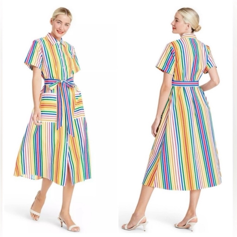 Christopher John Rogers x Target Rainbow Colorful Stripes Short Dress Size 20/22